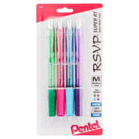 Pentel BX480BP4M1 1.0mm RSVP Super RT Ballpoint Pens Assorted Colors 2 Count