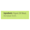 Spicely Organics - Organic Dill Weed - Case of 6 - 0.1 oz.