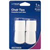 Softtouch Rubber Table/Chair Leg Tip White Round 1 in. W X 1 in. L 4 pk