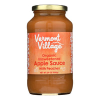 Vermont Village Organic Applesauce - Peach - Case of 6 - 24 oz.