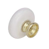 Amerock  Allison  Round  Cabinet Knob  1-1/4 in. Dia. 1 in. Polished Brass  White  1 pk