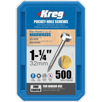 Kreg No. 6  x 1-1/4 in. L Square Pocket-Hole Screw 500 pk