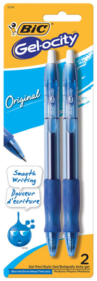 Bic Rlcp21-Blu Blue Bic Gelocity Pen 2 Pack