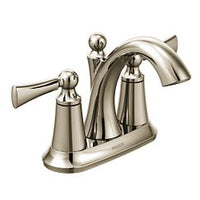 Polished nickel two-handle high arc bathroom faucet