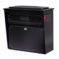 Mail Boss  Townhouse  Modern  Galvanized Steel  Wall Mount  Black  Locking Mailbox