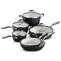 Ceramica Deluxe 10 Pc Ceramic Cookware Set - Black