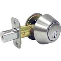 Double-Cylinder Deadbolt, Stainless Steel (Pack of 3)