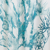 Interdesign 61220 72 X 72 Teal Coral Fabric Shower Curtain