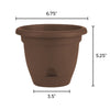 Bloem Lucca 5.3 in. H X 6 in. D Plastic Planter Charcoal (Pack of 12)