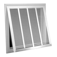 Lanced Return Air Filter Grille, Steel, White, 20 x 20-In.