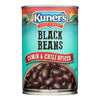 Kuner Black Beans - Cumin and Chili Spices - 15 oz.