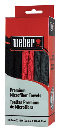 Weber Microfiber Cleaning Cloth 16 in.   W X 16 in.   L 3 pk