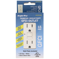 Bright-Way 15 amps 125 V White GFCI Outlet 1 pk