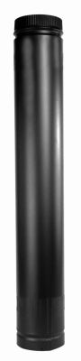 Telescopic Double Wall Stove Pipe, 38-68-In., Matte Black, 6-In.