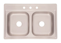 Franke Kindred Stainless Steel Top Mount 33 in. W X 22 in. L Two Bowls Double Kitchen Sink