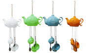 Alpine Corporation Tww100a 7 X 3 X 15 Ceramic Teacup Wind Chimes Assorted Colors 9 Pc Display (Pack of 8)