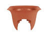 Bloem Modica Terracotta Plastic UV-Resistant Round Deck Rail Planter 8.8 H x 26 W x 14 D in.