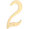 National Hardware  4 in. Gold  Brass  Screw-On  Number  2  1 pc. (Pack of 5)