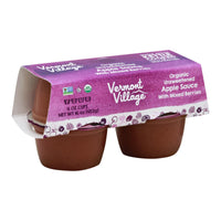 Vermont Village Organic Applesauce - Mixed Berry - Case of 12 - 4 oz.