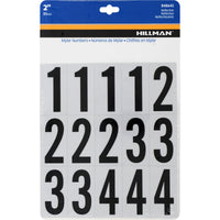 Hillman 2 in. Reflective Black Mylar Self-Adhesive Number Set 0-9 35 pc (Pack of 6)