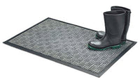 Bacova  Gray  Olefin  Nonslip Door Mat  30 in. L x 18 in. W