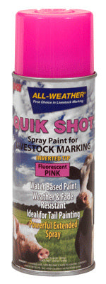 Quik Shot Livestock Marker Spray Paint, Fluorescent Pink, 16-oz. Aerosol