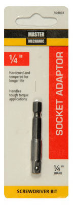 Socket Adapter, 1/4-In. Hex Shank