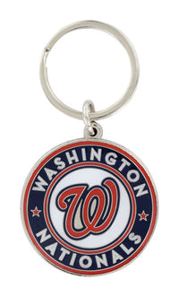 Hillman Washington Nationals Metal Silver Decorative Key Chain (Pack of 3)