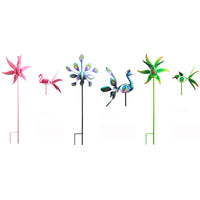 Luminous Garden Metal Assorted 35.8 in. H Kinetic Garden Spinner with Solar Light (Pack of 6)