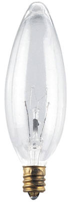 Decorative Chandelier Torpedo Light Bulb, Clear, 60-Watts, 120-Volt, 2-Pk. (Pack of 10)