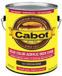 Solid Color Acrylic Deck Stain Cordovan Brown - Gallon (Pack of 4)