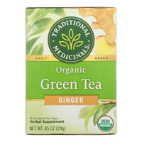 Traditional Medicinals Organic Green Tea Ginger - Case of 6 - 16 Bags