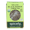 Spicely Organics - Organic Peppercorn - Black Ground - Case of 6 - 0.45 oz.