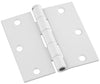 National Hardware N830-221 3-1/2" White Prime Coat Square Corner Door Hinge