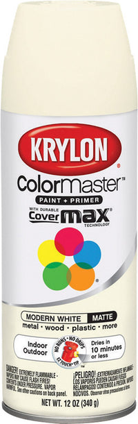 Krylon  ColorMaster  Matte  Modern White  Spray Paint  12 oz.