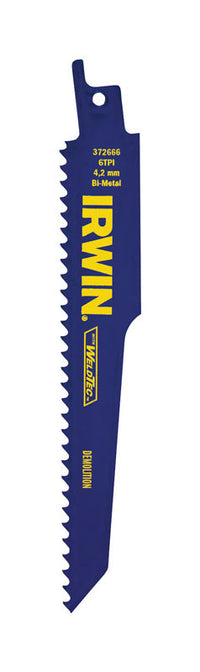 Irwin  WeldTec  6 in. Bi-Metal  Reciprocating Saw Blade  6 TPI