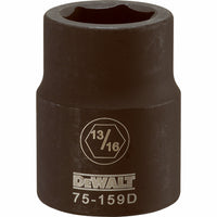 SAE Impact Socket, 6-Point, 3/4-In. Drive, 13/16-in.