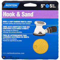 Norton Hook & Sand 5 in. Aluminum Oxide Hook and Loop A290 Sandpaper Vacuum Disc 80 Grit Coarse 4 pk