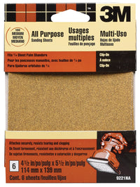 3M 9221Es Medium Palm Sander Sandpaper Sheets Clip-On