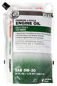 Premium 4-Cycle Snowthrower Oil, SAE 5W30, 28-oz.