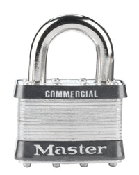 Master Lock 1-1/2 in. H x 7/8 in. W x 2 in. L Laminated Steel Double Locking Padlock 1 pk Keyed Alike (Pack of 6)