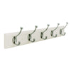 Amerock  27 in. L Silver/White  Pine/Zinc  Medium  5-Hook  Rack  1 pk