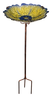 Regal Art & Gift Glass/Metal 25 in. Bird Bath with Stake (Pack of 6)