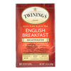 Twining's Tea Breakfast Tea - English Decaffeinated - Case of 6 - 20 Bags