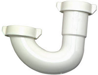 Lavatory/Kitchen Drain J Bend, White Plastic, 1.25 - 1.5-In.