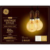 GE Lighting G25 E26 (Medium) Filament LED Bulb Amber Warm White 60 Watt Equivalence 2 pk