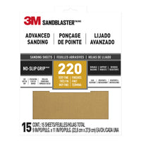 3M Sandblaster 11 in. L X 9 in. W 220 Grit Aluminum Oxide Sandpaper 15 pk