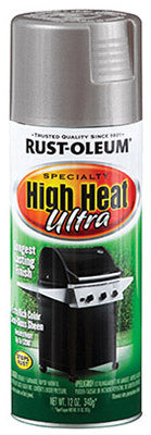 High-Heat Spray Paint, Silver Semi-Gloss, 12-oz.