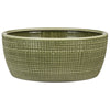 Scheurich 3.5 in.   H X 3.5 in.   D X 8.25 in.   D Ceramic Low Bowl Planter Antique Green (Pack of 2)