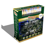 Christmas LED Light Set, T5, Commercial Grade, Warm & Pure White, 100-Ct., 34-Ft.